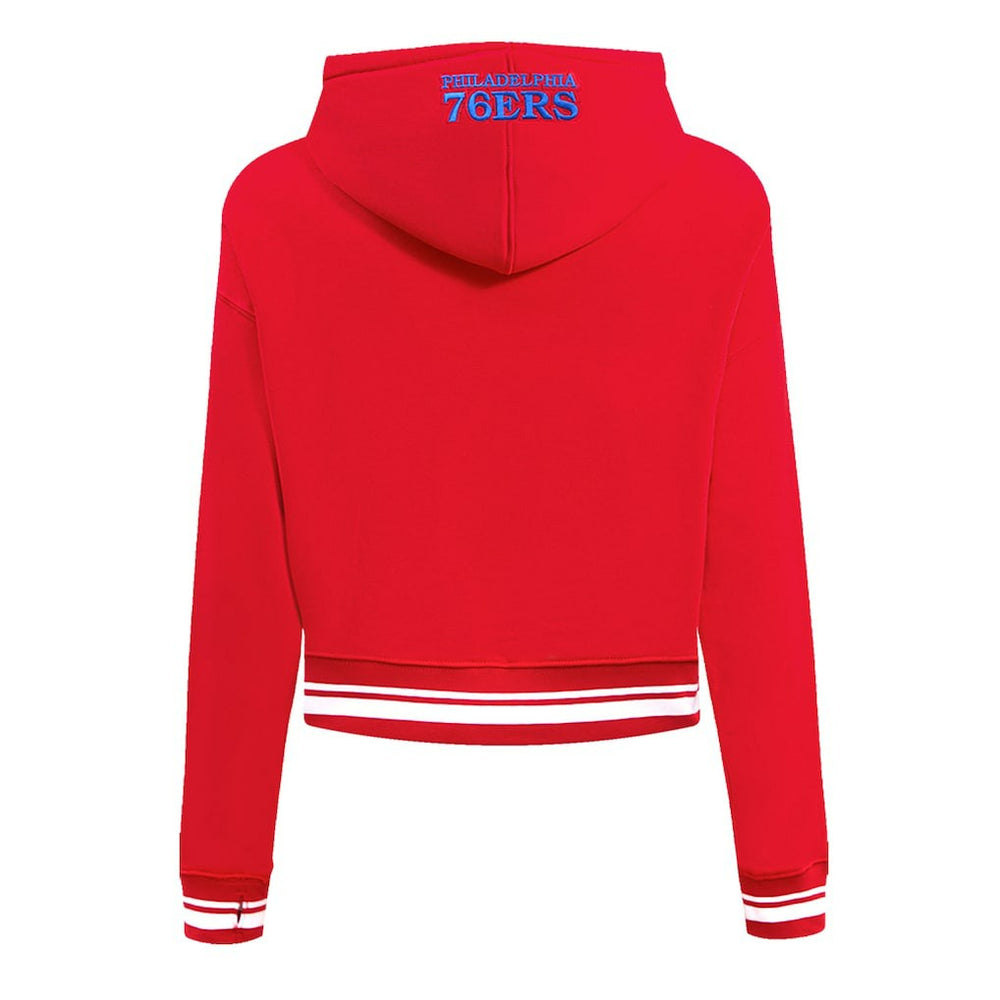 Philadelphia 76ers Pro Standard Women's Script Tail Cropped Pullover Hoodie Red outlet
