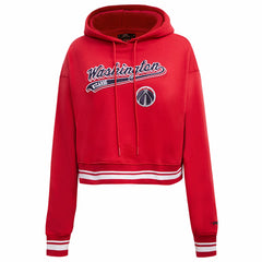Washington Wizards Pro Standard Women's Script Tail Cropped Pullover Hoodie Red