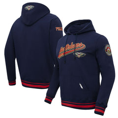 New Orleans Pelicans Pro Standard Script Tail Pullover Hoodie Navy outlet