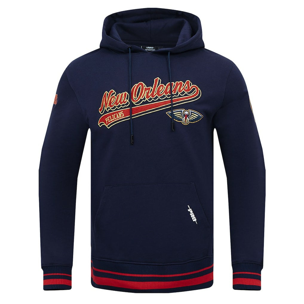 New Orleans Pelicans Pro Standard Script Tail Pullover Hoodie Navy outlet