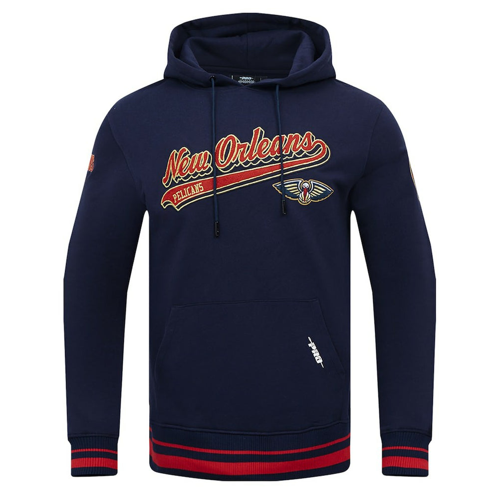 New Orleans Pelicans Pro Standard Script Tail Pullover Hoodie Navy outlet