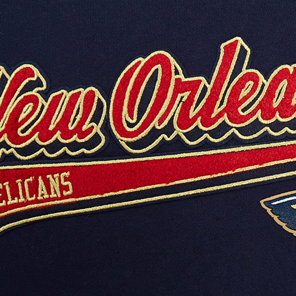 New Orleans Pelicans Pro Standard Script Tail Pullover Hoodie Navy outlet