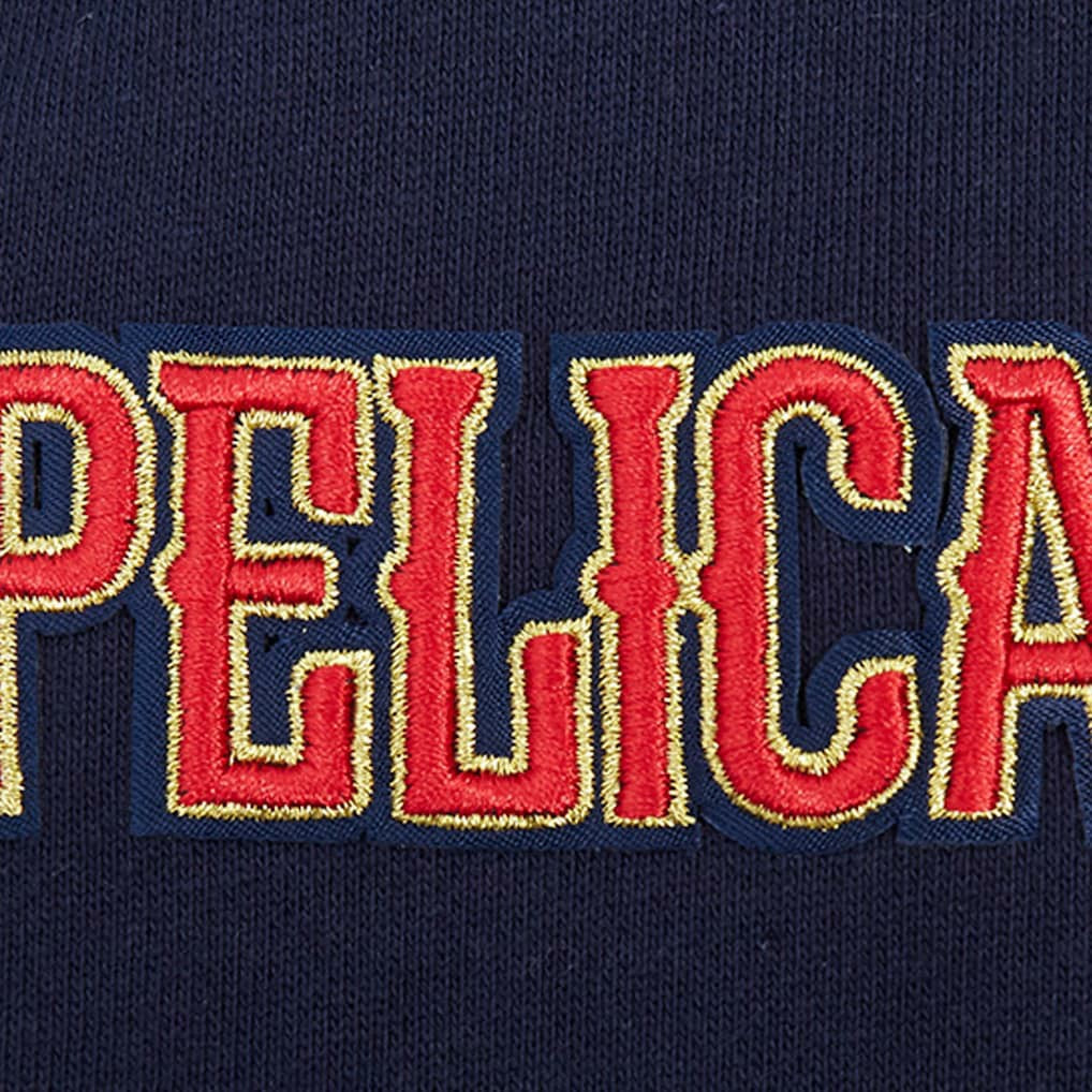 New Orleans Pelicans Pro Standard Script Tail Pullover Hoodie Navy outlet