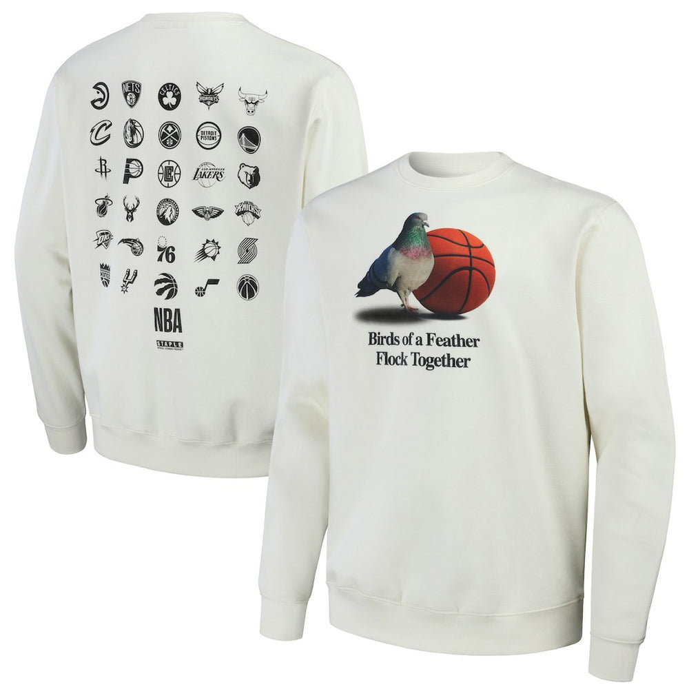 NBA x Staple All Teams Birds of a Feather Crew Sweatshirt Cream