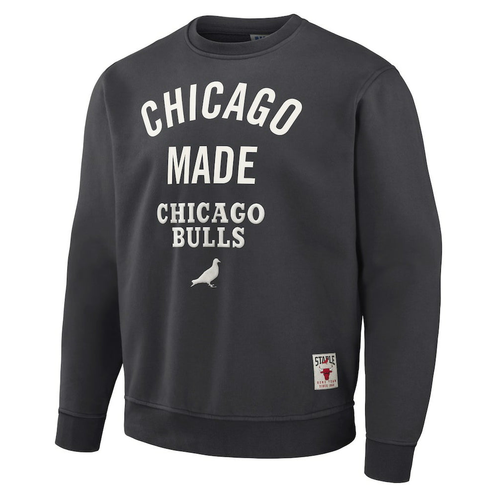 Chicago Bulls NBA x Staple Plush Pullover Sweatshirt Anthracite