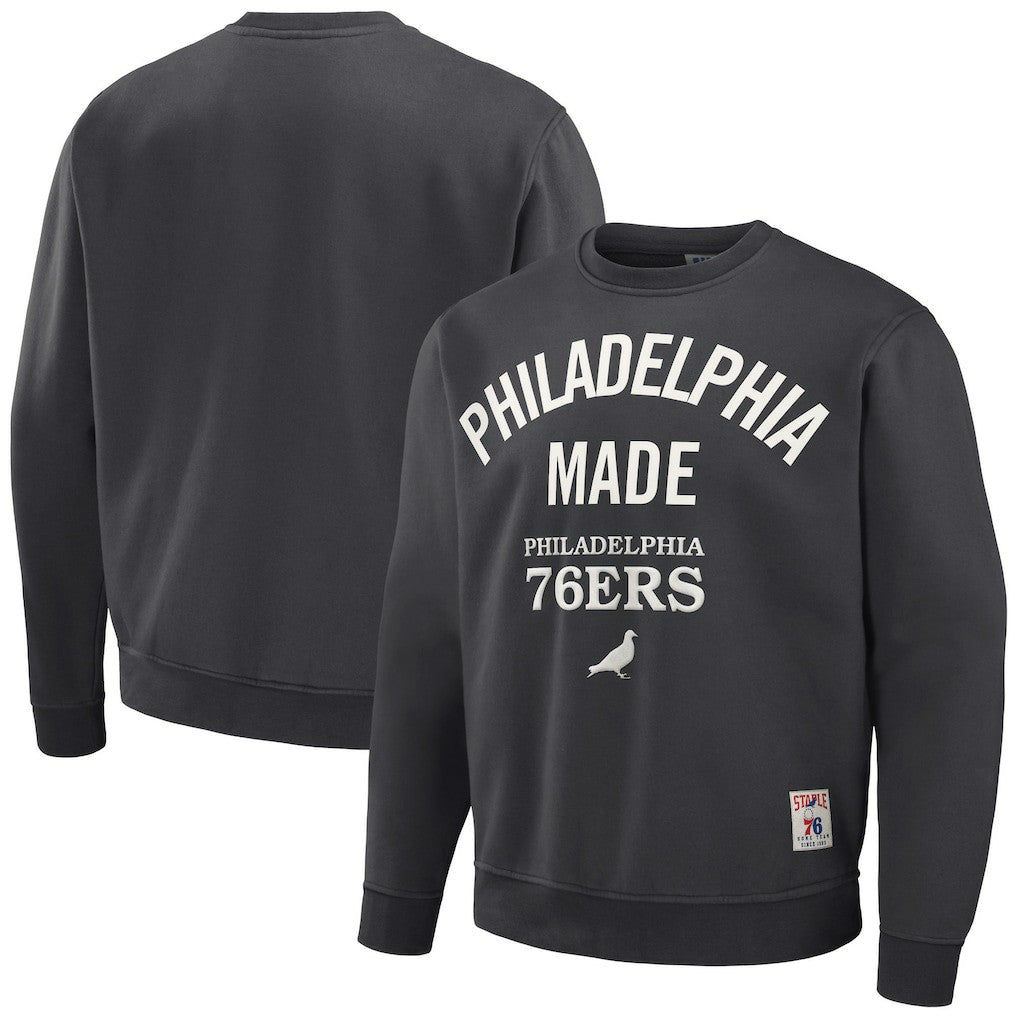 Philadelphia 76ers NBA x Staple Plush Pullover Sweatshirt Anthracite
