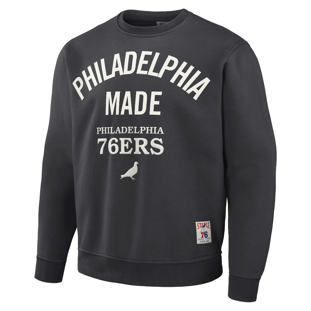 Philadelphia 76ers NBA x Staple Plush Pullover Sweatshirt Anthracite