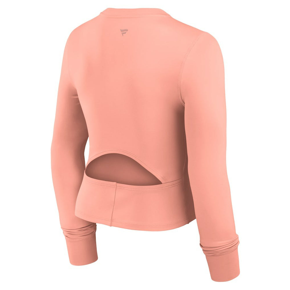 Las Vegas Raiders Women's Studio Fitted Long Sleeve Gym Top - Coral Tops