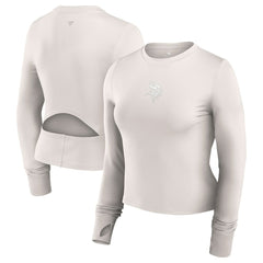 Minnesota Vikings Women's Studio Fitted Long Sleeve Gym Top - White Tops