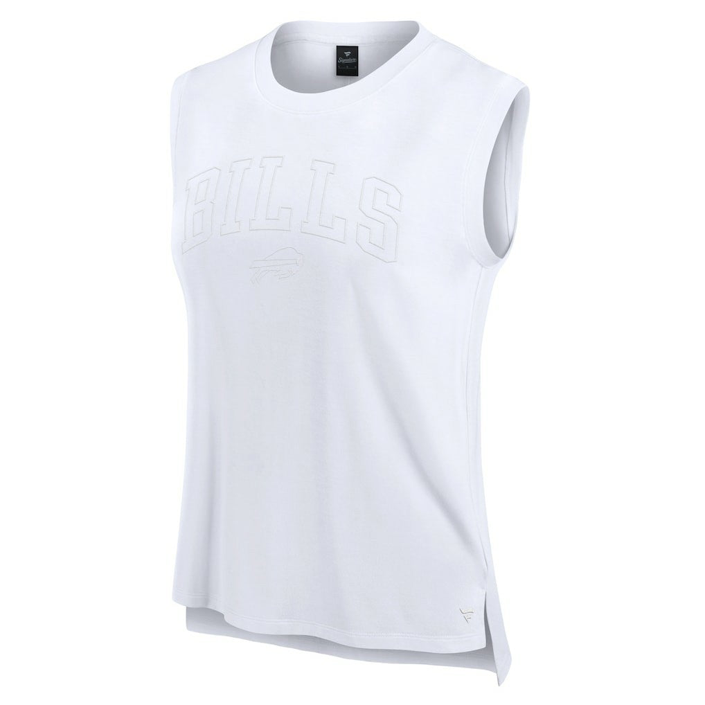 Buffalo Bills Women's Studio Gym Tank Top - White Tops