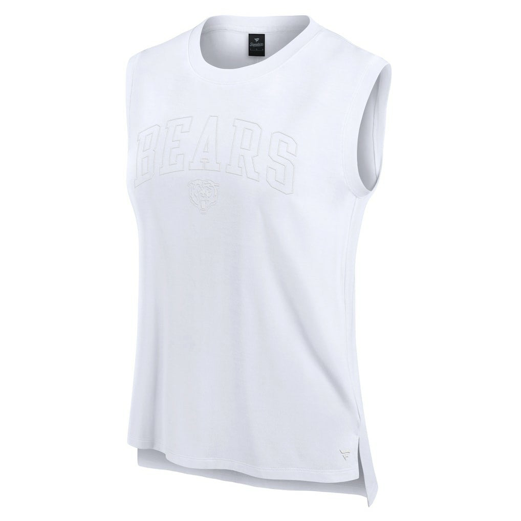 Chicago Bears Women's Studio Gym Tank Top - White Tops