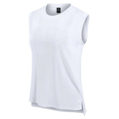 Chicago Bears Women's Studio Gym Tank Top - White Tops