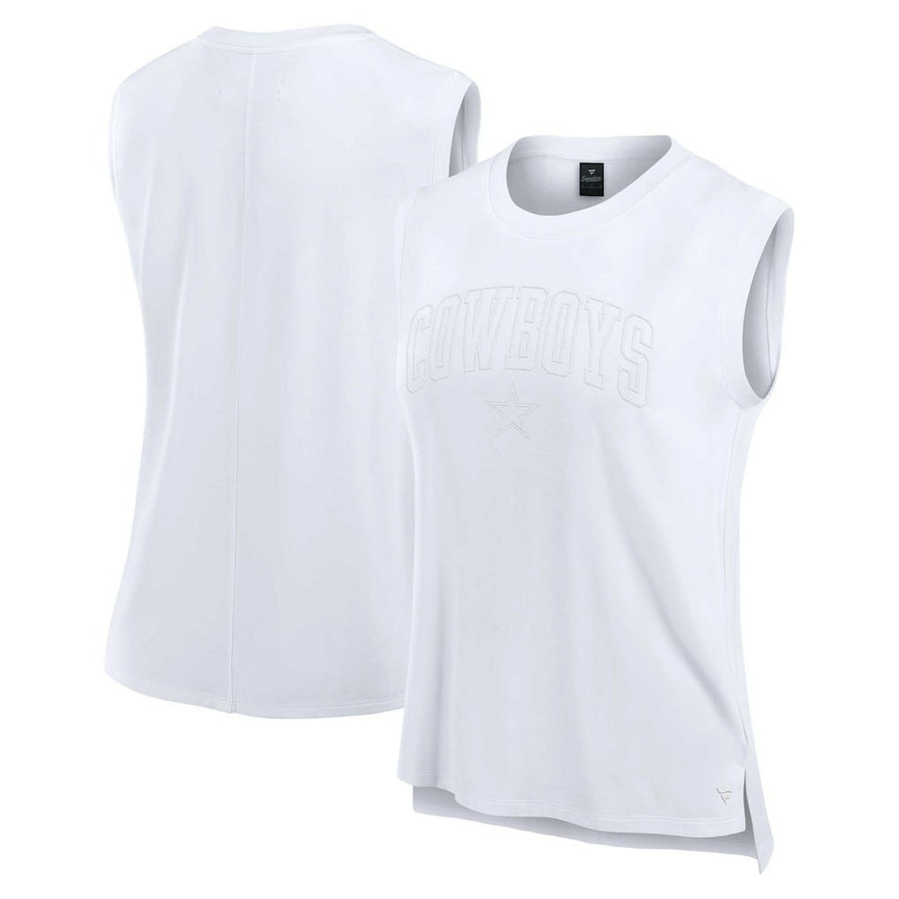 Dallas Cowboys Women's Studio Gym Tank Top - White Tops