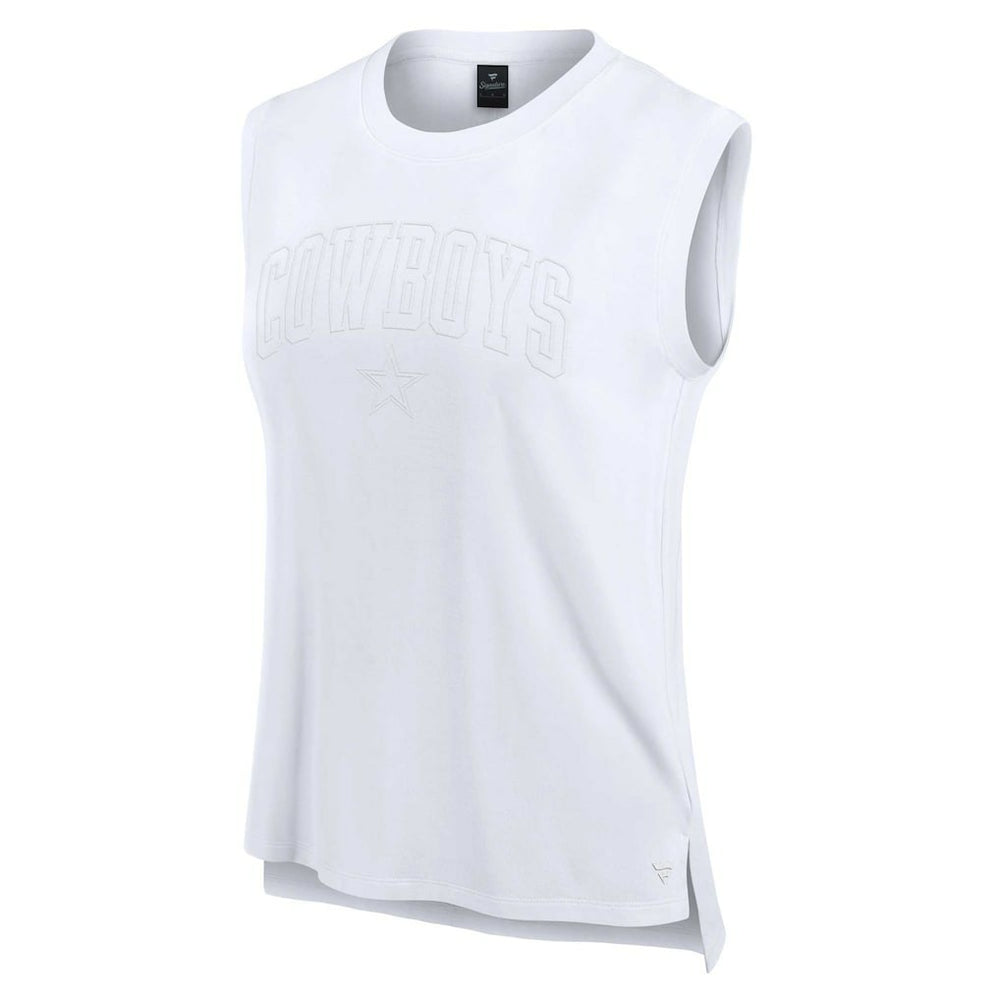 Dallas Cowboys Women's Studio Gym Tank Top - White Tops