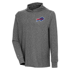 Buffalo Bills Antigua Saga Long Sleeve Hoodie T-Shirt - Heather Black Hoodies