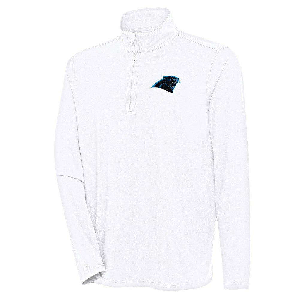 Carolina Panthers Antigua Hunk Quarter-Zip Pullover Top - White Pullover