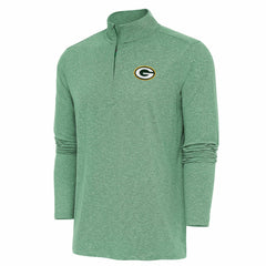 Green Bay Packers Antigua Hunk Quarter-Zip Pullover Top - Green Pullover