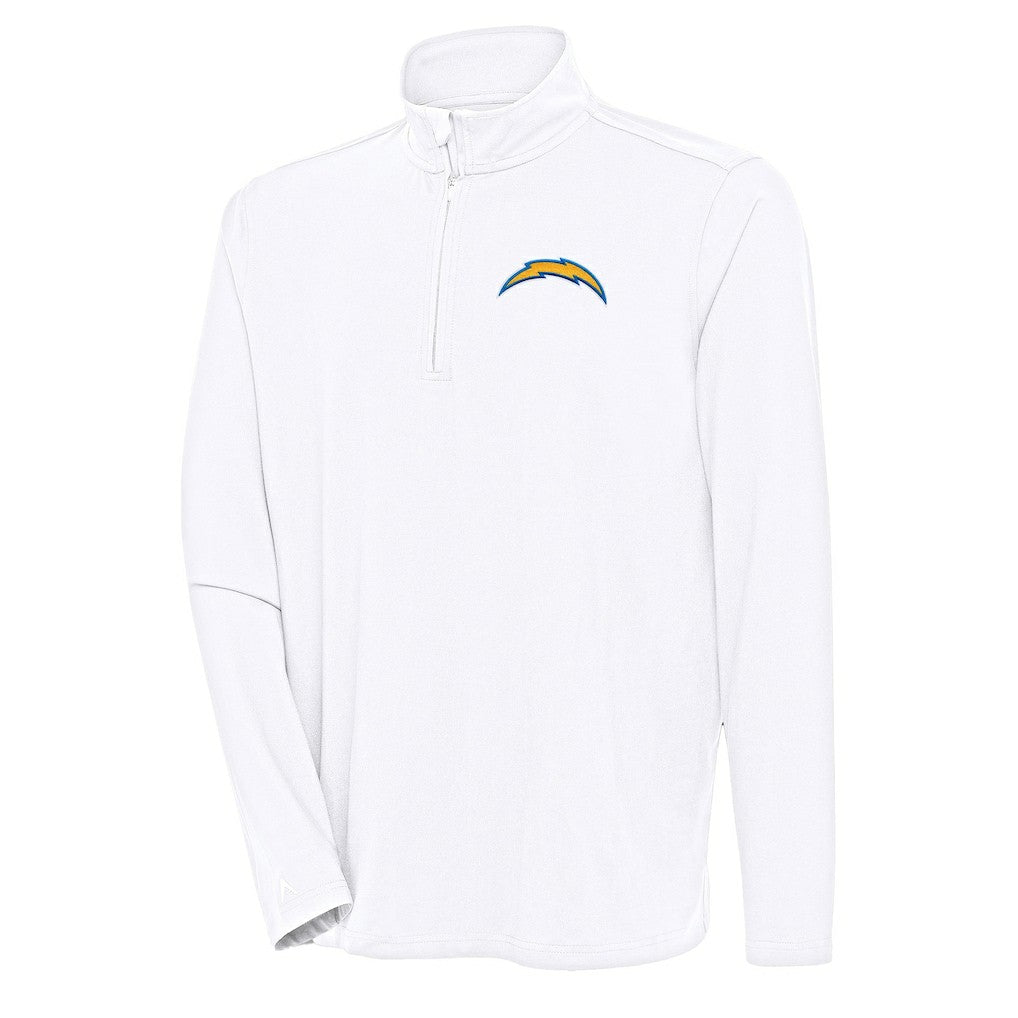 Los Angeles Chargers Antigua Hunk Quarter-Zip Pullover Top - White Pullover