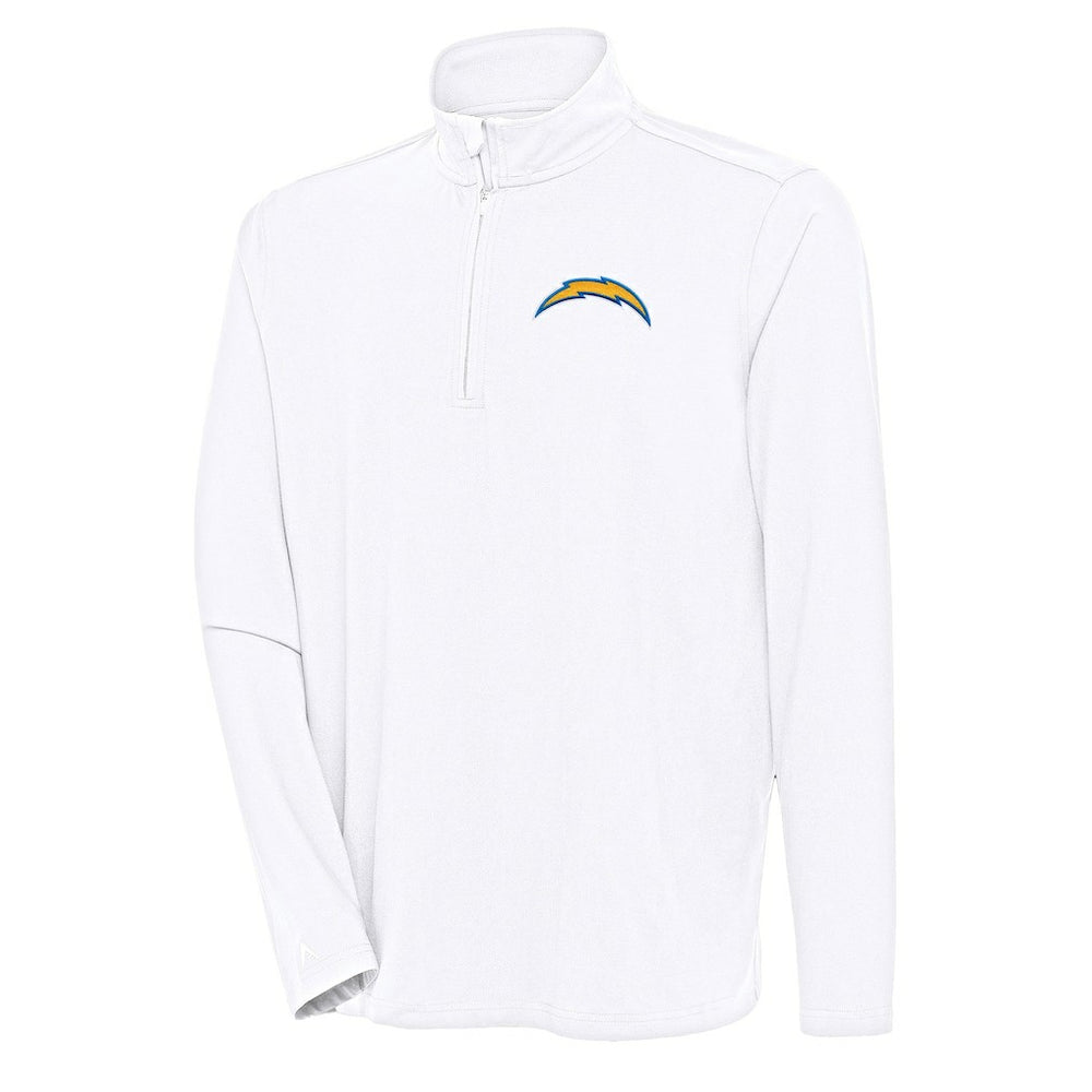 Los Angeles Chargers Antigua Hunk Quarter-Zip Pullover Top - White Pullover
