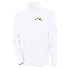 Los Angeles Chargers Antigua Hunk Quarter-Zip Pullover Top - White Pullover
