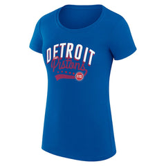 Detroit Pistons G-III 4Her by Carl Banks Women's Super-Slim Fit Lightweight Filigree Logo T-Shirt - Blue