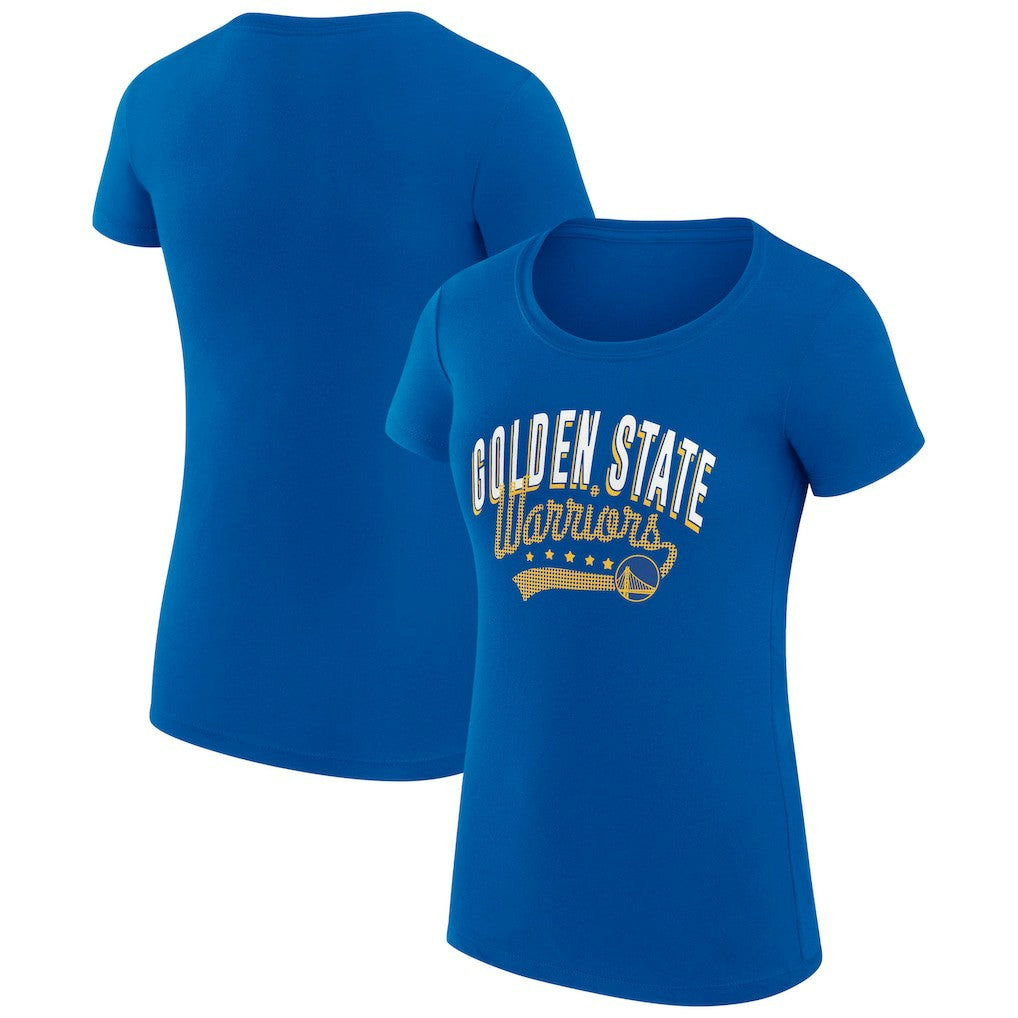 Golden State Warriors G-III 4Her by Carl Banks Women's Super-Slim Fit Lightweight Filigree Logo T-Shirt - Royal