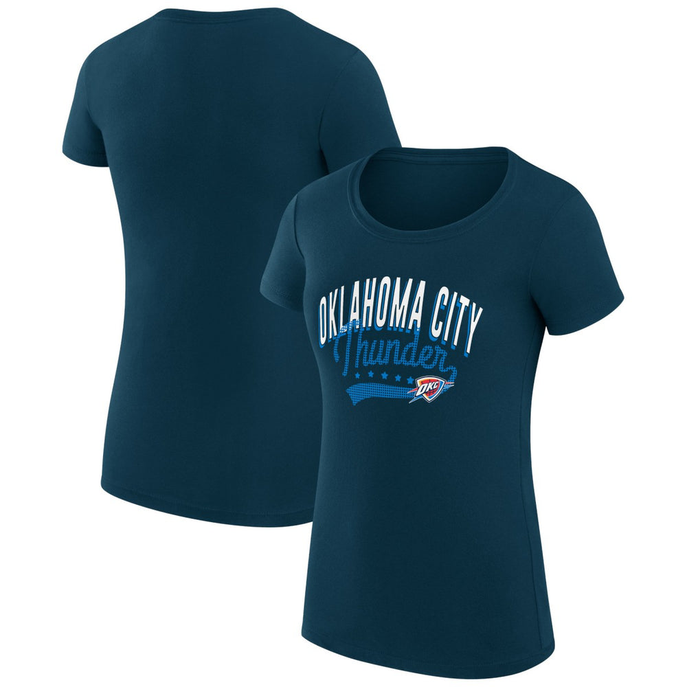 Oklahoma City Thunder G-III 4Her by Carl Banks Women's Super-Slim Fit Lightweight Filigree Logo T-Shirt - Navy