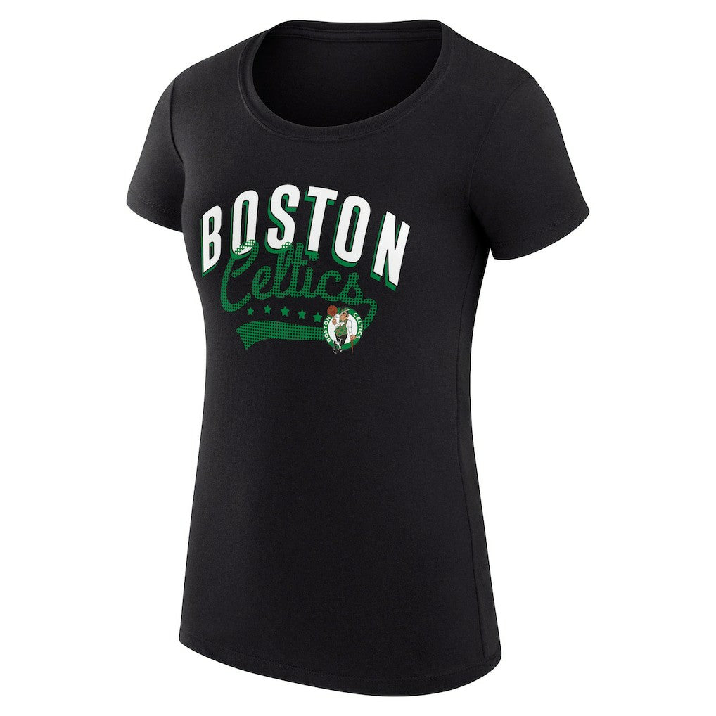 Boston Celtics G-III 4Her by Carl Banks Women's Super-Slim Fit Lightweight Filigree Logo T-Shirt - Black