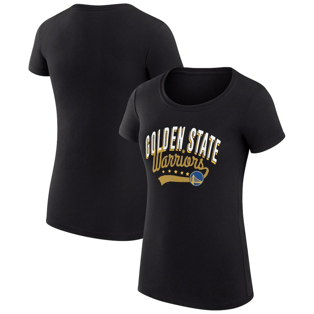 Golden State Warriors G-III 4Her by Carl Banks Women's Super-Slim Fit Lightweight Filigree Logo T-Shirt - Black