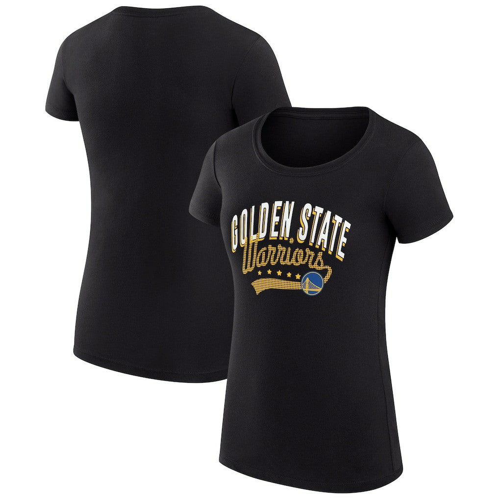 Golden State Warriors G-III 4Her by Carl Banks Women's Super-Slim Fit Lightweight Filigree Logo T-Shirt - Black