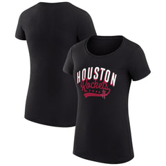 Houston Rockets G-III 4Her by Carl Banks Women's Super-Slim Fit Lightweight Filigree Logo T-Shirt - Black