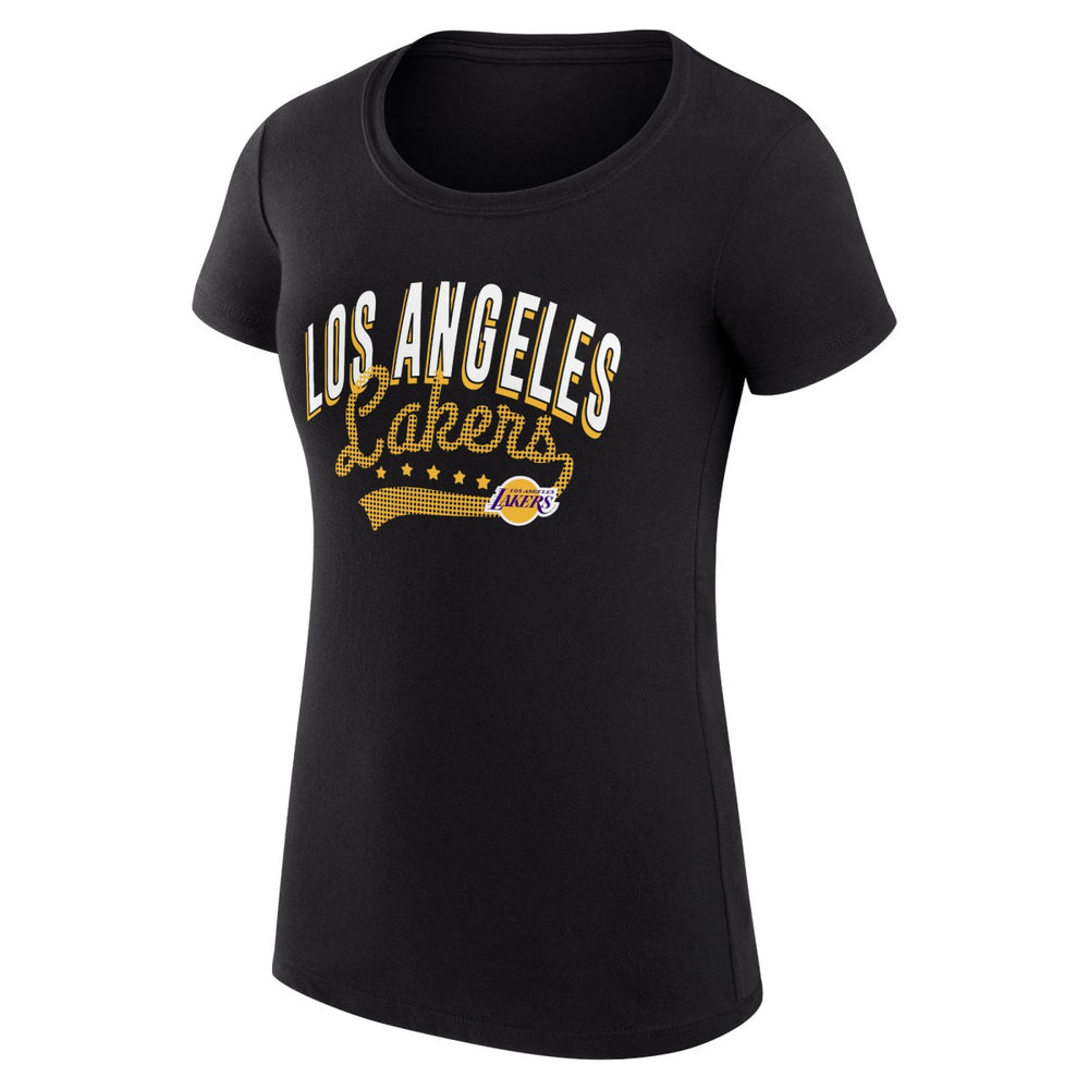 Los Angeles Lakers G-III 4Her by Carl Banks Women's Super-Slim Fit Lightweight Filigree Logo T-Shirt - Black