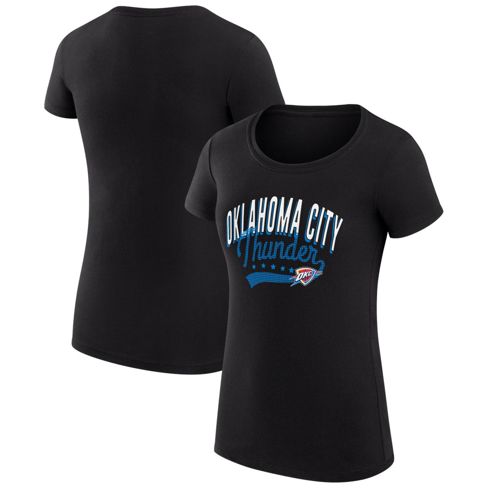 Oklahoma City Thunder G-III 4Her by Carl Banks Women's Super-Slim Fit Lightweight Filigree Logo T-Shirt - Black