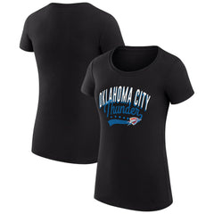 Oklahoma City Thunder G-III 4Her by Carl Banks Women's Super-Slim Fit Lightweight Filigree Logo T-Shirt - Black