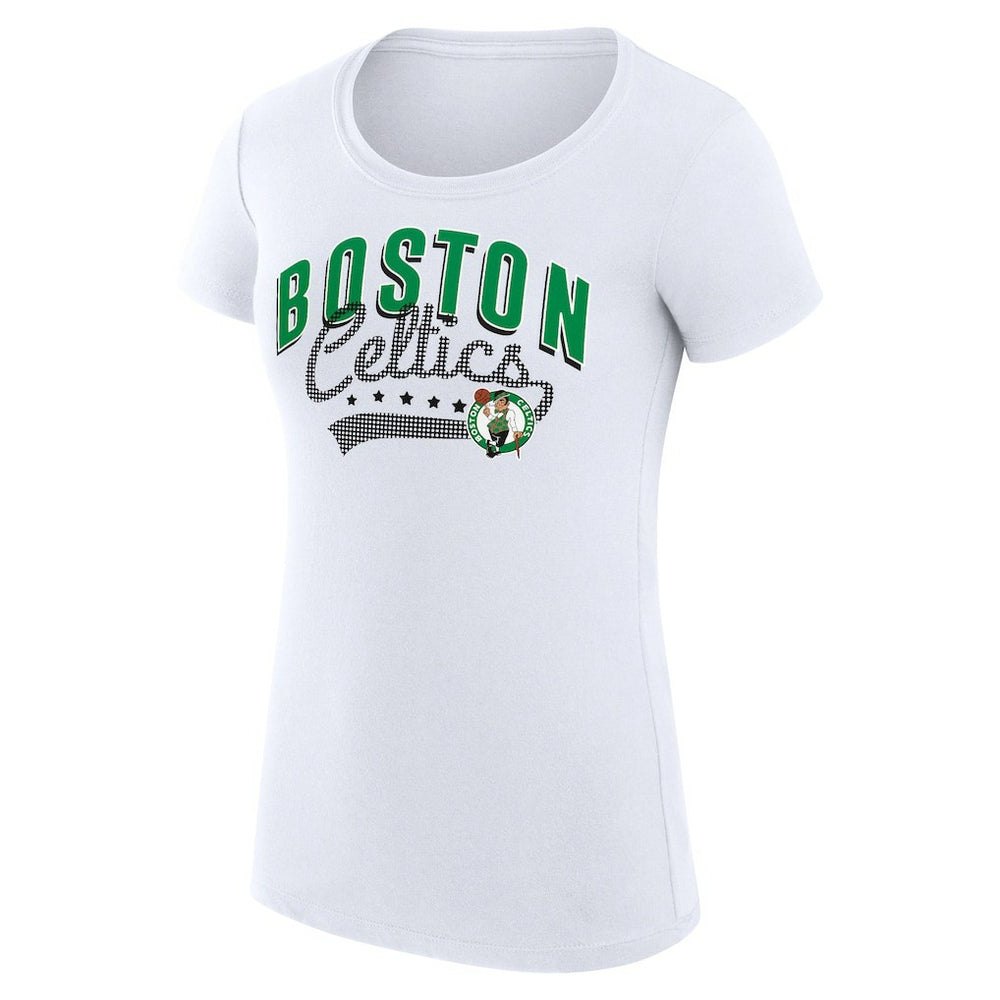 Boston Celtics G-III 4Her by Carl Banks Women's Super-Slim Fit Lightweight Filigree Logo T-Shirt - White