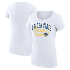 Golden State Warriors G-III 4Her by Carl Banks Women's Super-Slim Fit Lightweight Filigree Logo T-Shirt - White