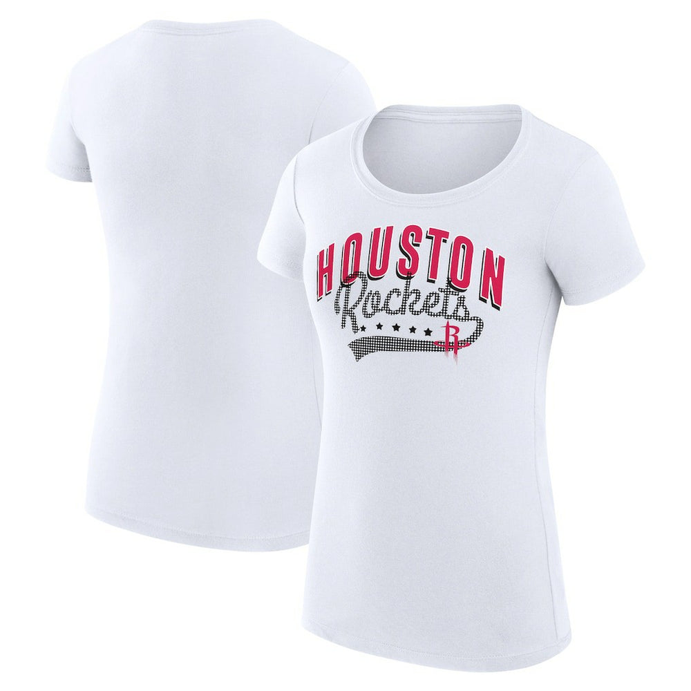 Houston Rockets G-III 4Her by Carl Banks Women's Super-Slim Fit Lightweight Filigree Logo T-Shirt - White
