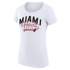 Miami Heat G-III 4Her by Carl Banks Women's Super-Slim Fit Lightweight Filigree Logo T-Shirt - White