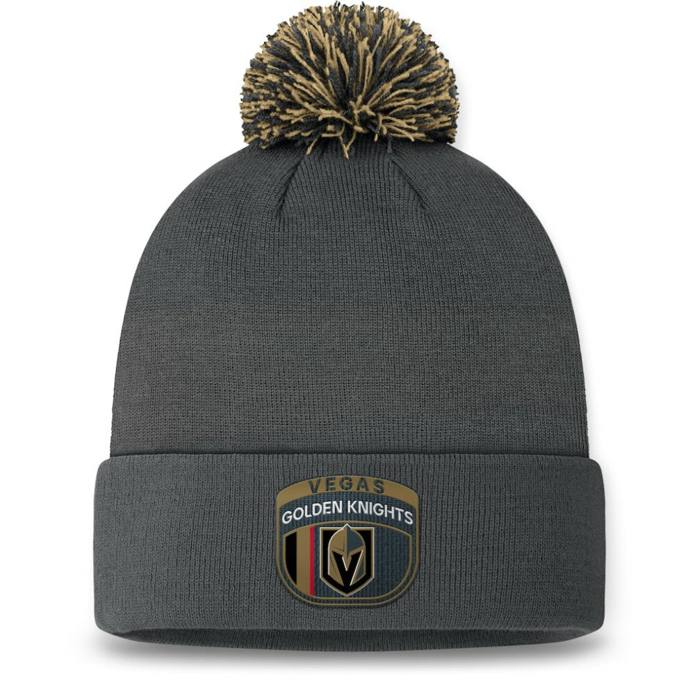 Vegas Golden Knights Fanatics 2024 NHL Draft Cuffed Knit Hat with Pom - Charcoal | US 200562120