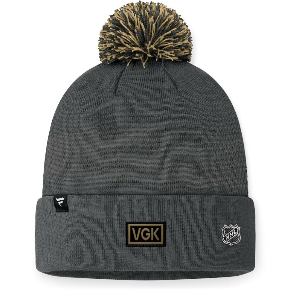Vegas Golden Knights Fanatics 2024 NHL Draft Cuffed Knit Hat with Pom - Charcoal | US 200562120