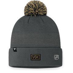 Vegas Golden Knights Fanatics 2024 NHL Draft Cuffed Knit Hat with Pom - Charcoal | US 200562120