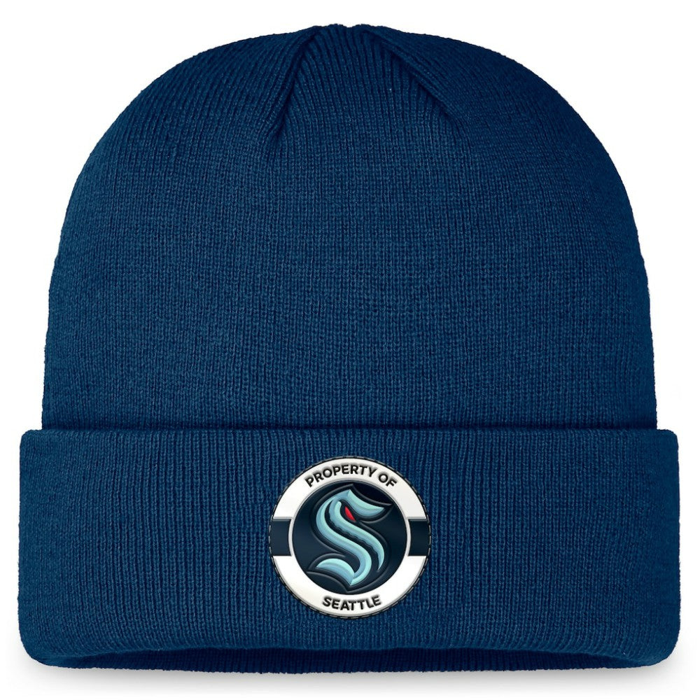 Seattle Kraken Fanatics Authentic Pro Training Camp Cuffed Knit Hat - Deep Sea Blue | US 200562148