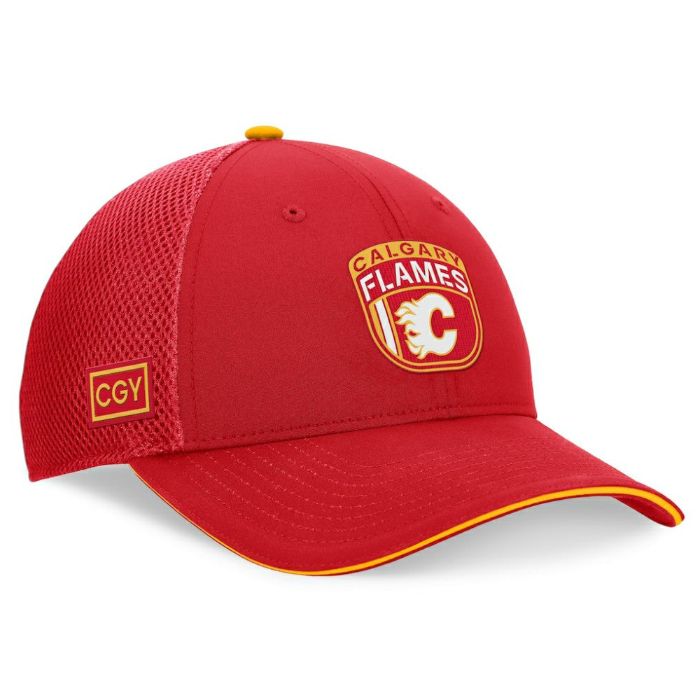 Calgary Flames Fanatics 2024 NHL Draft On Stage Trucker Adjustable Hat - Red | US 200562161