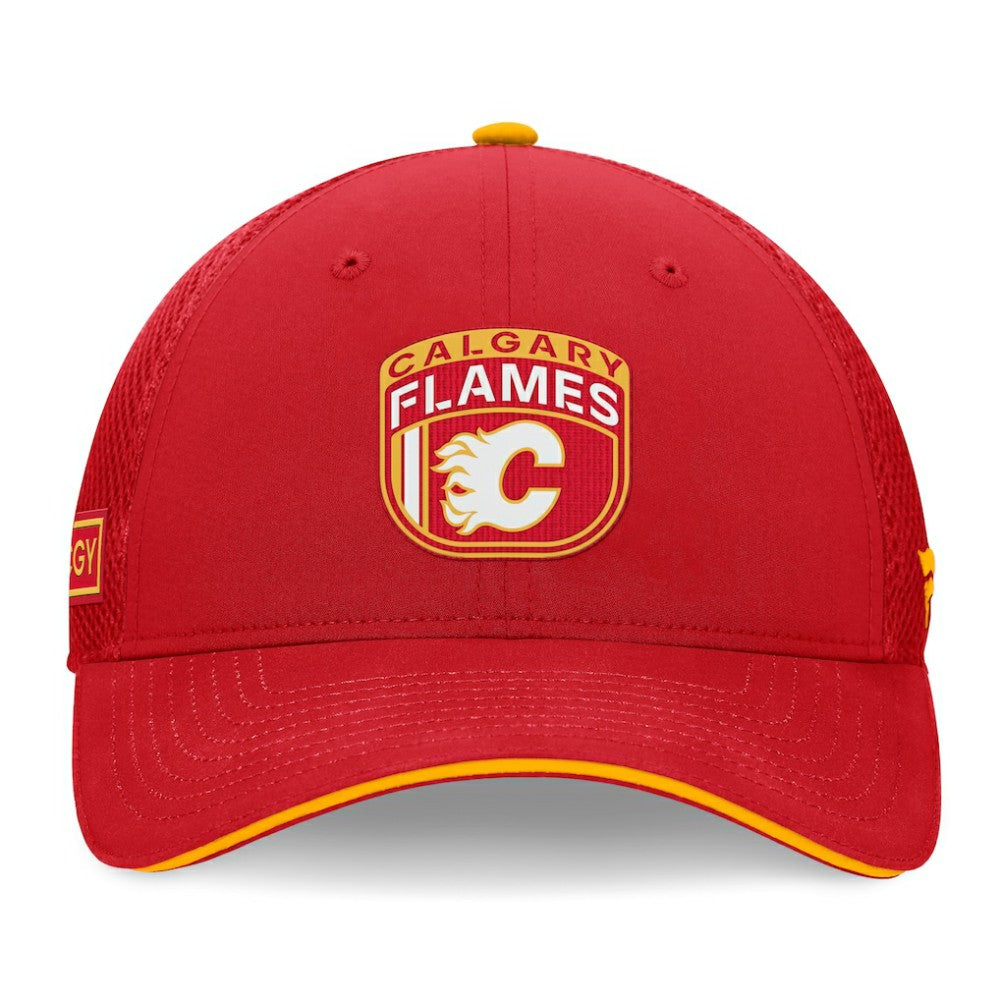 Calgary Flames Fanatics 2024 NHL Draft On Stage Trucker Adjustable Hat - Red | US 200562161