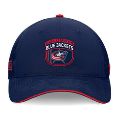 Columbus Blue Jackets Fanatics 2024 NHL Draft On Stage Trucker Adjustable Hat - Navy | US 200562165