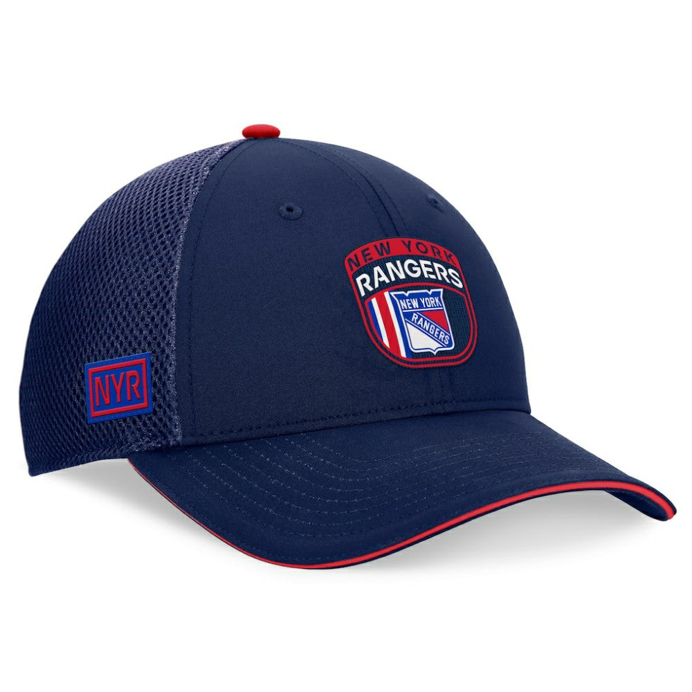 New York Rangers Fanatics 2024 NHL Draft On Stage Trucker Adjustable Hat - Navy | US 200562176