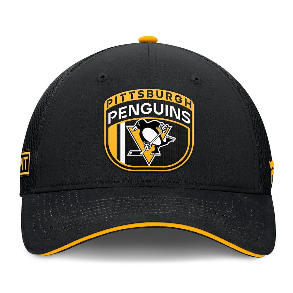 Pittsburgh Penguins Fanatics 2024 NHL Draft On Stage Trucker Adjustable Hat - Black | US 200562179