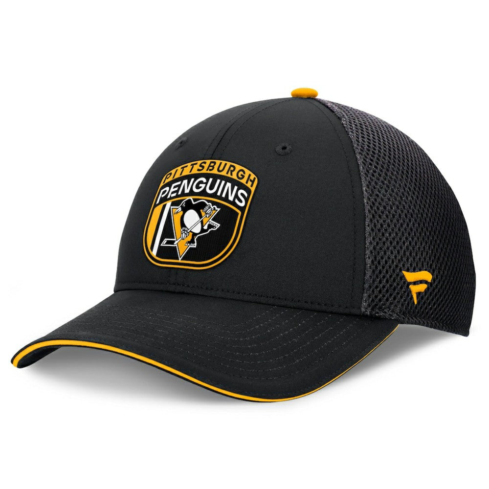 Pittsburgh Penguins Fanatics 2024 NHL Draft On Stage Trucker Adjustable Hat - Black | US 200562179