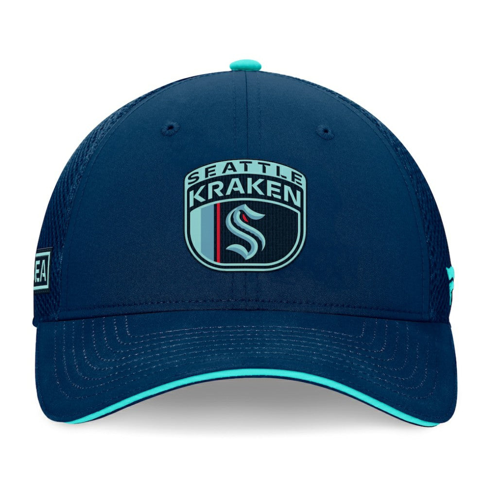 Seattle Kraken Fanatics 2024 NHL Draft On Stage Trucker Adjustable Hat - Deep Sea Blue | US 200562181