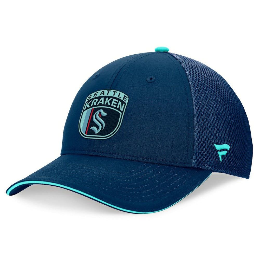 Seattle Kraken Fanatics 2024 NHL Draft On Stage Trucker Adjustable Hat - Deep Sea Blue | US 200562181